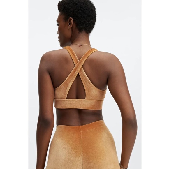 Fabletics Velvet Twist Front Gold Bralette - Picture 8 of 11